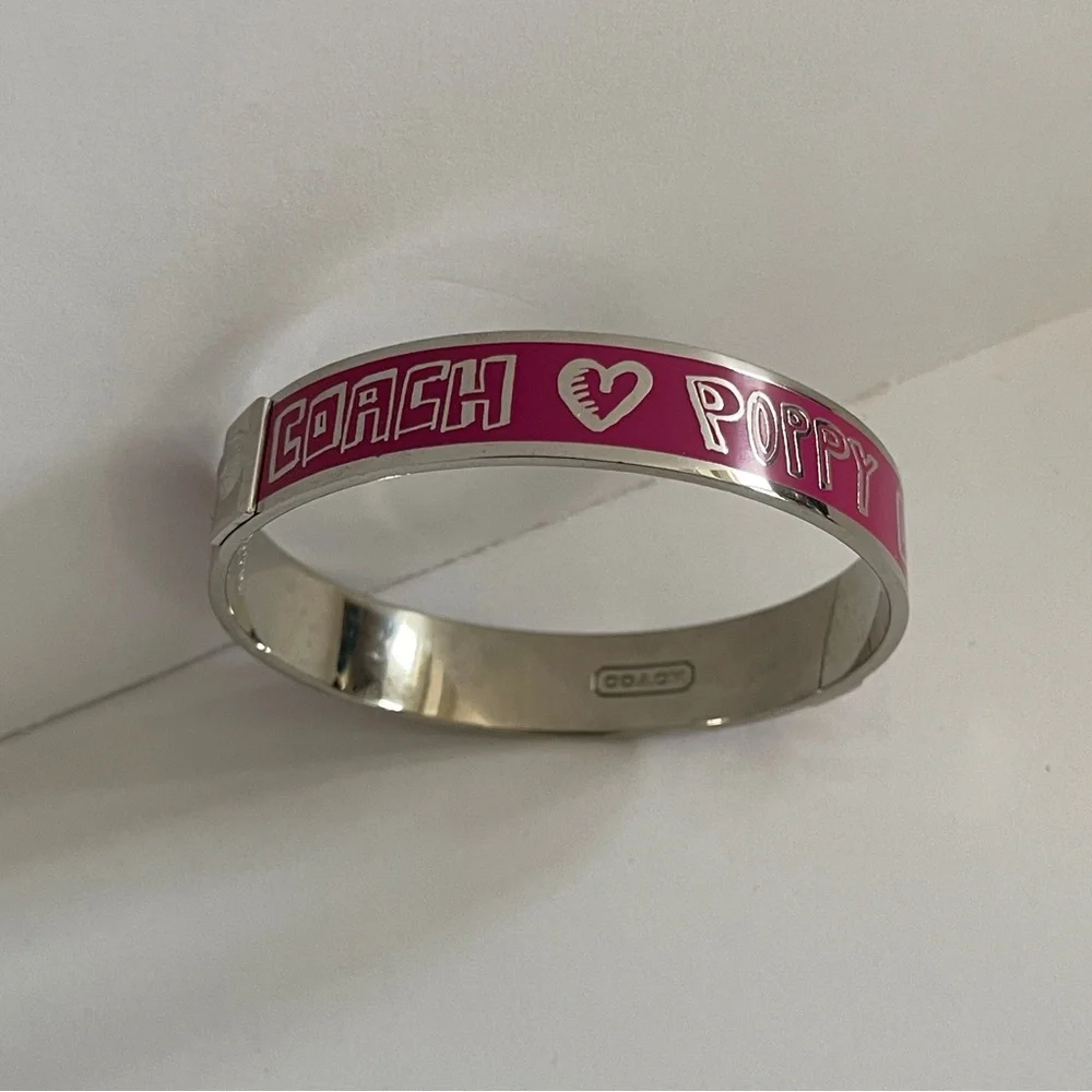 Coach Vintage Poppy Heart Bangle Bracelet